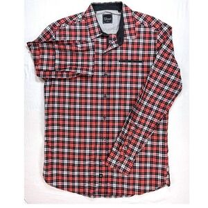 7 Diamonds Mens Plaid‎ Button Down, Long Sleeve Casual Shirt, Sz M-EUC